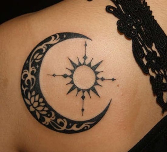 Tatuajes Sol Luna Hombro Mujer
